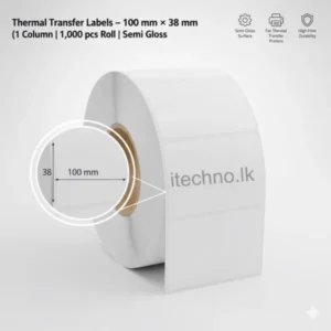 100x38MM Thermal Transfer Barcode Labels (1UP – 1000pcs, Semi Glossy)